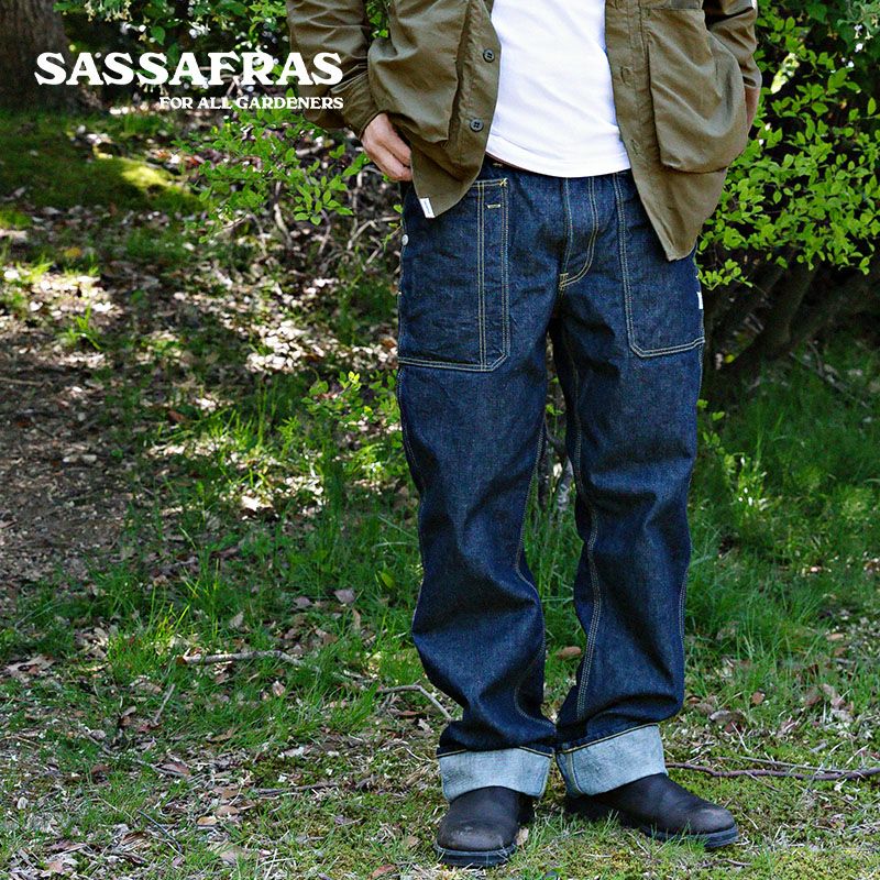 SASSAFRAS ササフラス フォールリーフパンツ インディゴ｜SUNDAY 