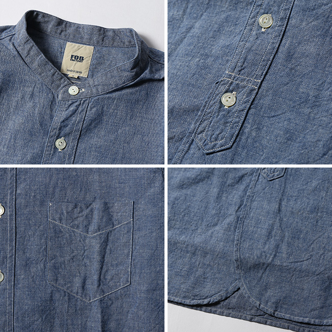 FOB FACTORY エフオービーファクトリー バンドカラーシャツ｜SUNDAY