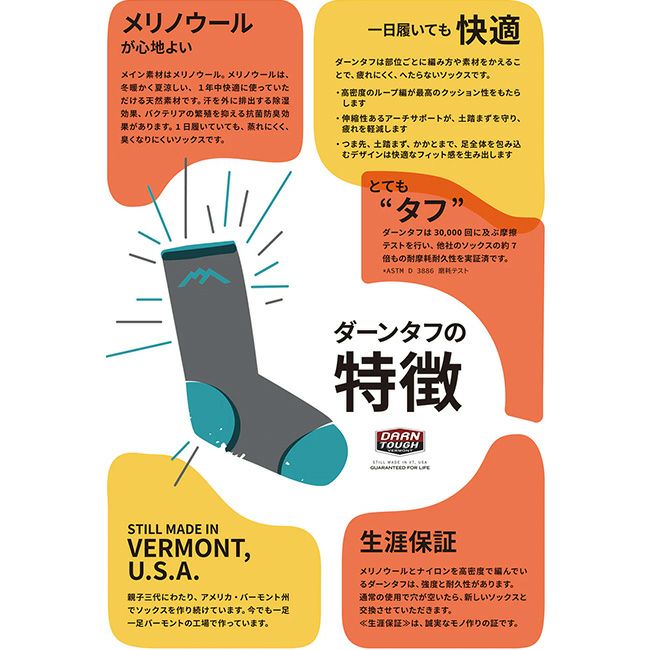 ダーンタフ DARN TOUGH The Standard Crew Lightweight Navy