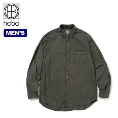 hobo ホーボー バンドカラーシャツ コットンコーデュロイ ベンガラマド