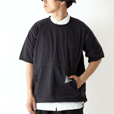 and wander アンドワンダー ドライジャージーラグラン　ブルー　登山 and wander アンドワンダー ドライジャージーラグランSS T
