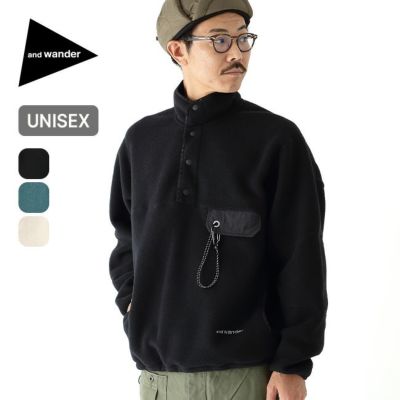 and wander (アンドワンダー) high loft fleece pullover