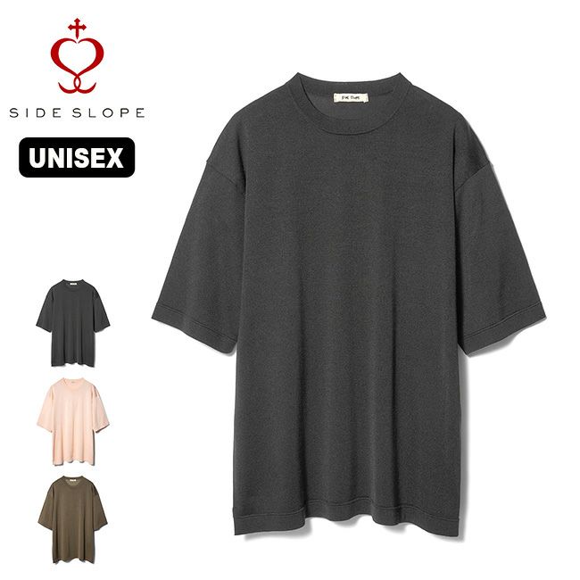 SIDE SLOPE サイドスロープ ウォッシャブルシルクコットンTシャツ