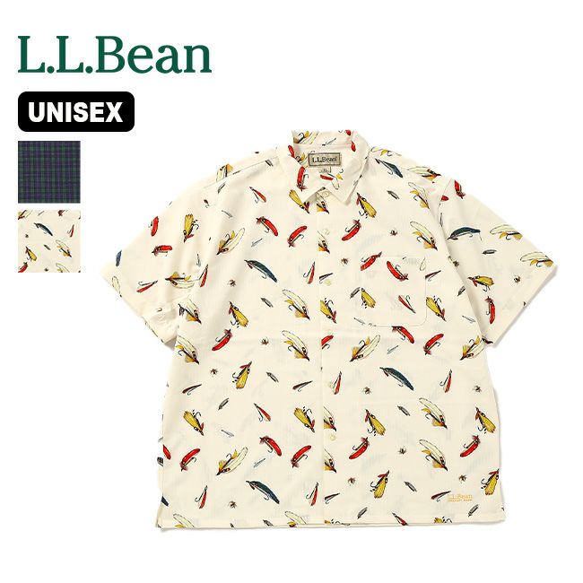 L.L.Bean エルエルビーン ビーンズオープンカラーS/Sパターンシャツ