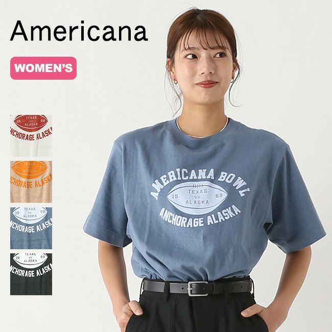 AMERICANA アメリカーナ カレッジプリント シームレスT｜Outdoor Style