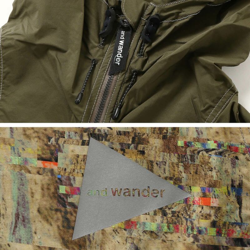 and wander アンドワンダー パーテックスプリンテッドウィンド