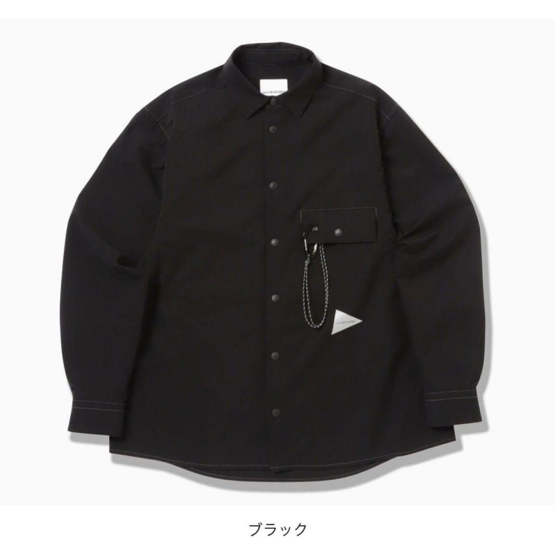 【SALE】and wander ノーカラーシャツ and wander (アンドワンダー) dry linen collarless shirt for woman