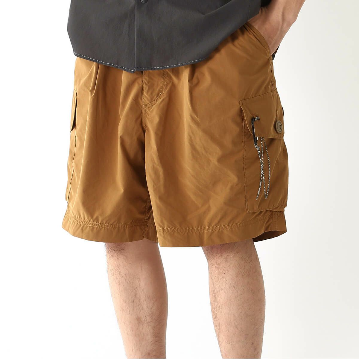 and wander アンドワンダー オーバーサイズカーゴショートパンツ メンズ