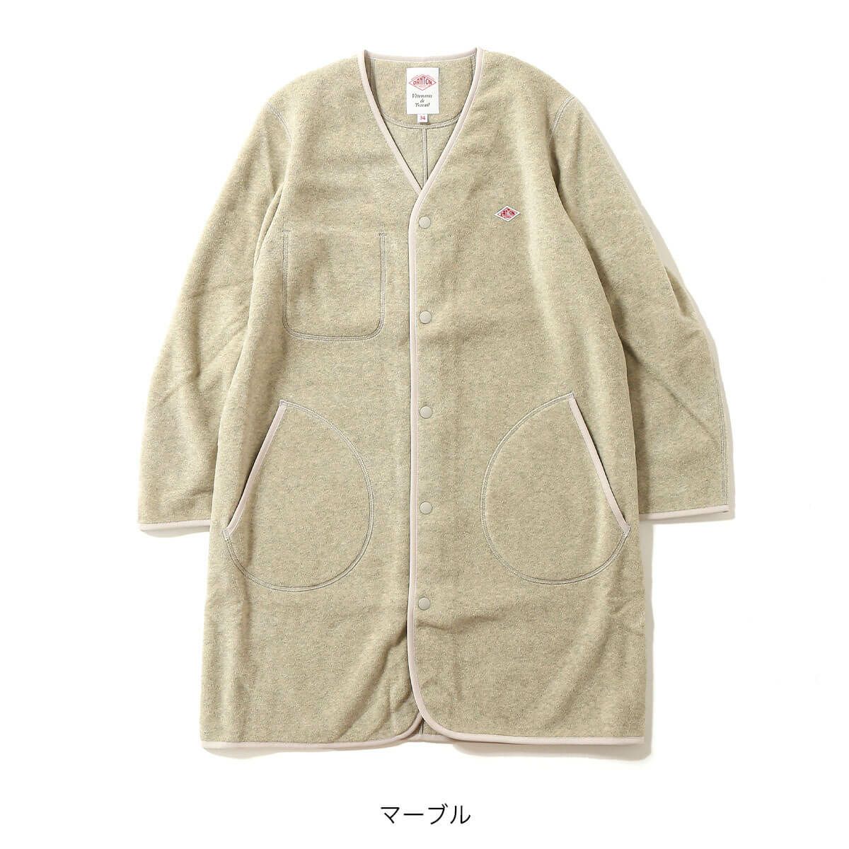 DANTON ダントン フリースカラーレスコート【ウィメンズ】｜SUNDAY