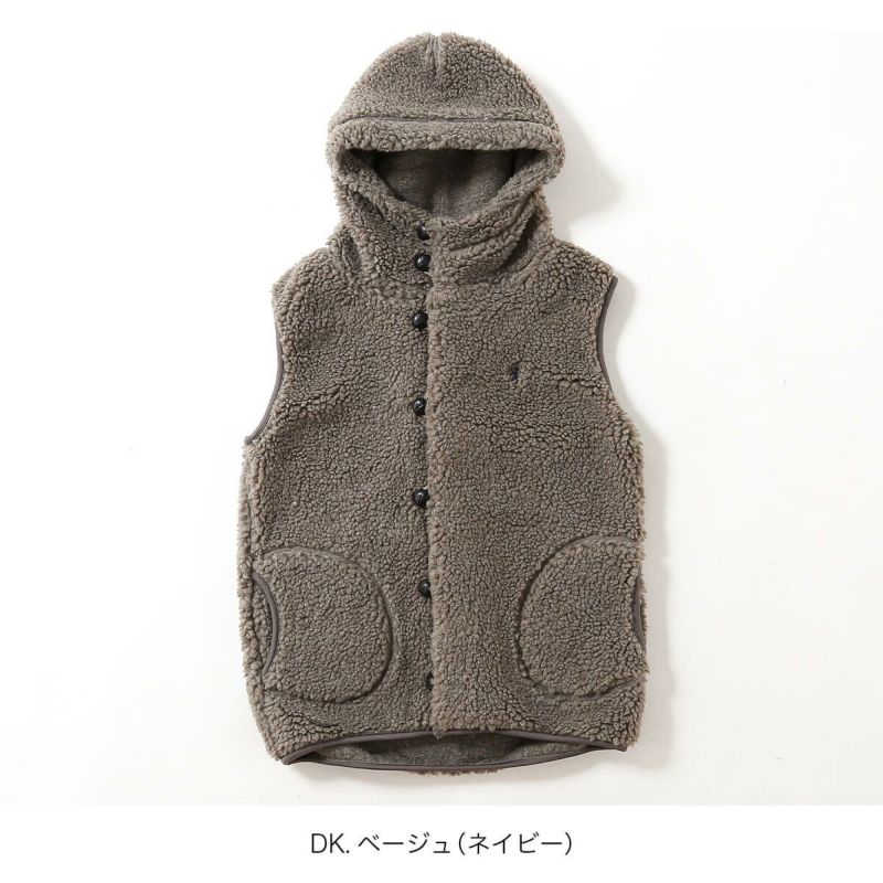 [デミン]ジムフレックス　ボアベスト　ベージュ Gymphlex ジムフレックス ボアフーデッドベスト BOA HOODED VEST