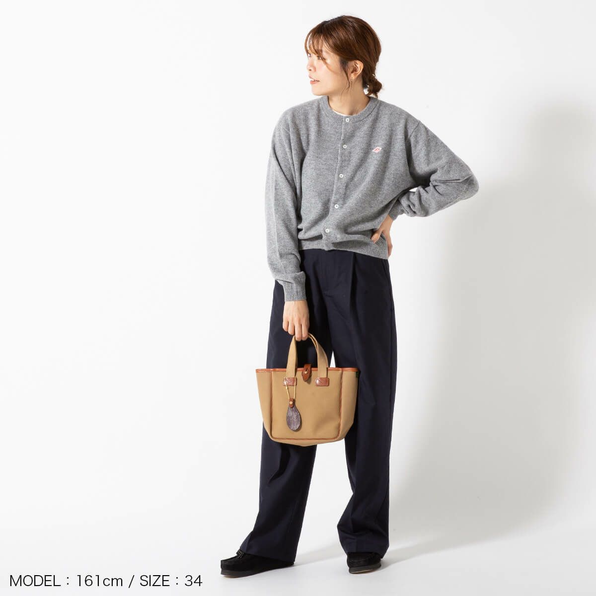 DANTON ダントン ラムズウール クルーネック ニット カーディガン 34# DANTON ダントン クルーネックカーディガン ラムウール【ウィメンズ