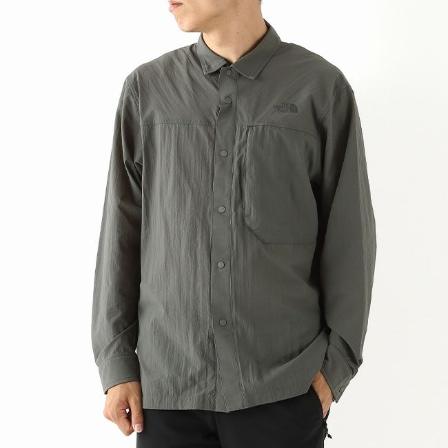 THE NORTH FACE - THE NORTH FACE ハイカーズシャツ 長袖 ロゴ XXL グレー THE NORTH FACE ノースフェイス ハイカーズシャツ メンズ