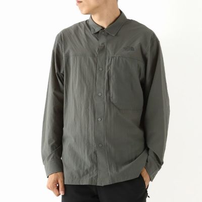 THE NORTH FACE グリーン 長袖シャツ M　ハイカーズシャツ 自然大好き！ニッチ・リッチ・キャッチ ザ・ノース・フェイス