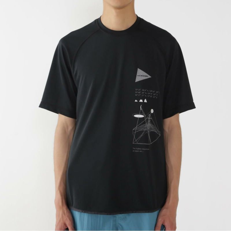 and wander アンドワンダー ドライジャージーSSプリントT and wander アンドワンダー ドライジャージーSSプリントT｜SUNDAY