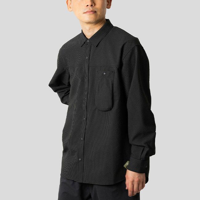 narifuri ナリフリ シアサッカーギンガムシャツ