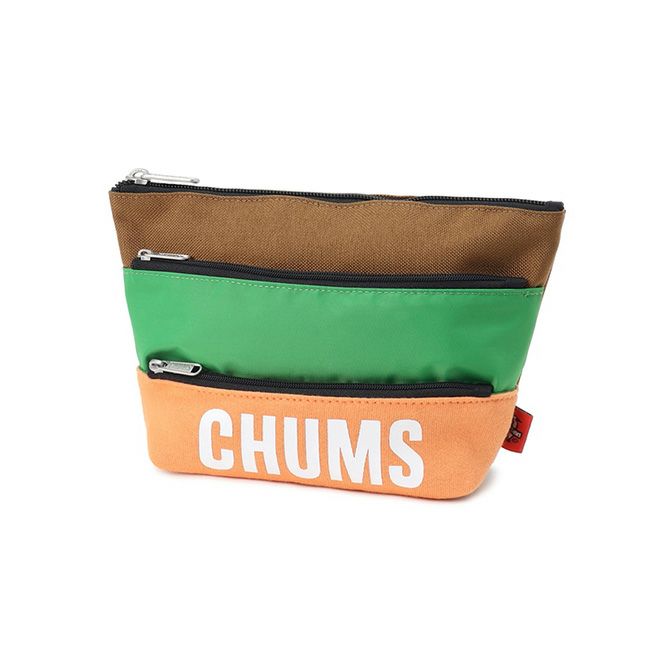 CHUMS チャムス トリコロール3ポケットポーチスウェットナイロン