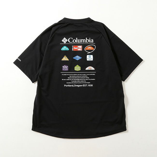 Columbia コロンビア レイリバースプリットラグラングラフィックショートスリーブTシャツ ユニセックス