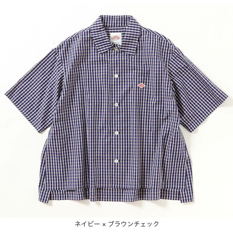 DANTON ダントン ハーフスリーブシャツ[チェック]【ウィメンズ