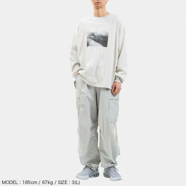 meanswhile ミーンズワイル アブストラクトフォトグラフL/S Tee