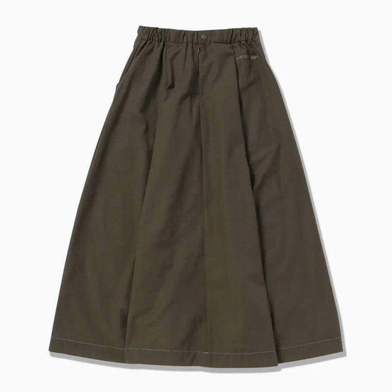 and wander アンドワンダー ハイカウントクロススカート【ウィメンズ