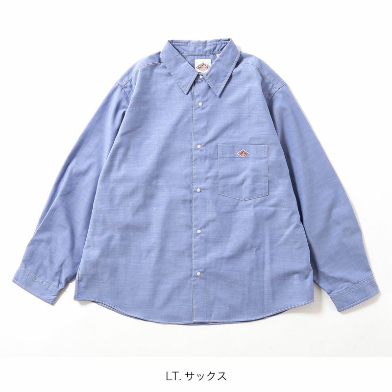 DANTON ダントン ドットボタンレギュラーカラーシャツL/S ポリエステル