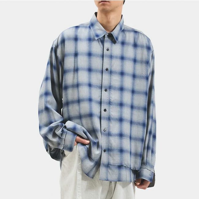 meanswhile ミーンズワイル オンブレサイドスリットL/S SH