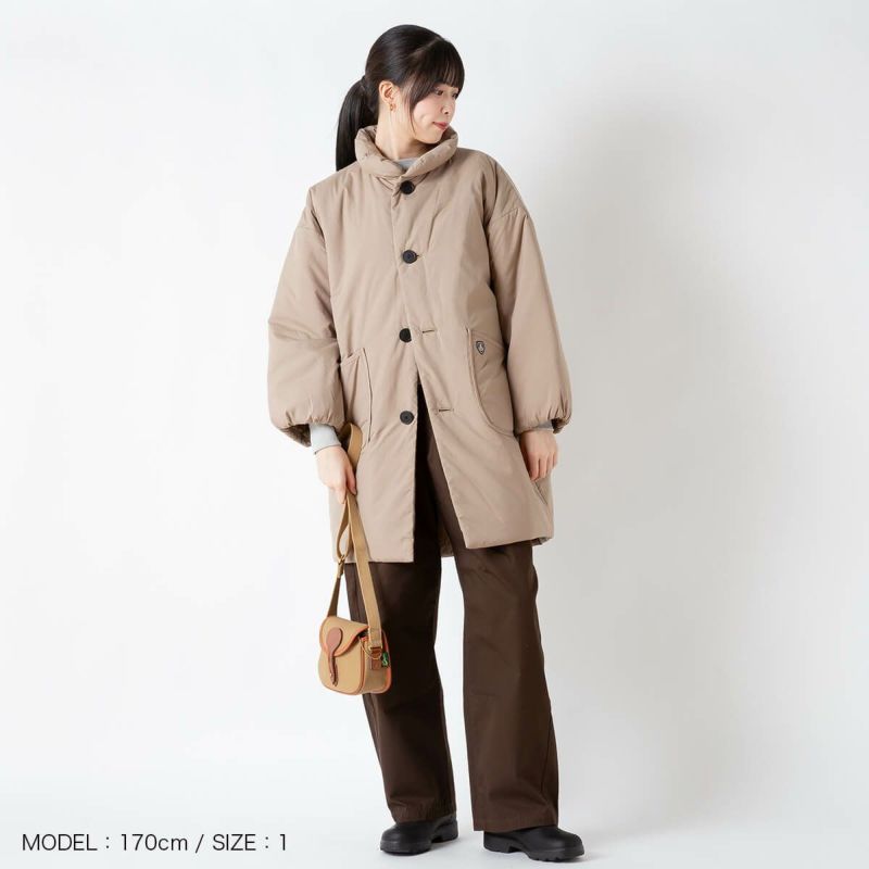 ORCIVAL オーシバル スタンドカラーロングブルゾン ブラッシュドタフタ