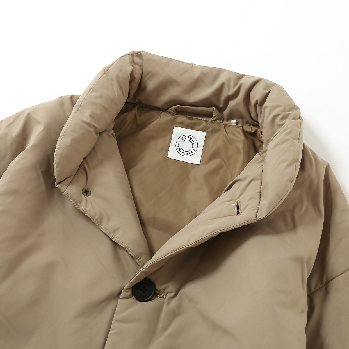 ORCIVAL オーシバル スタンドカラーロングブルゾン ブラッシュドタフタ