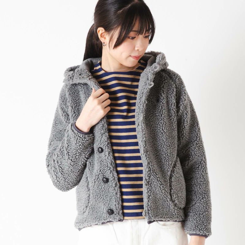 Gymphlex ジムフレックス ボアフーデッドジャケット シープボア ユニ