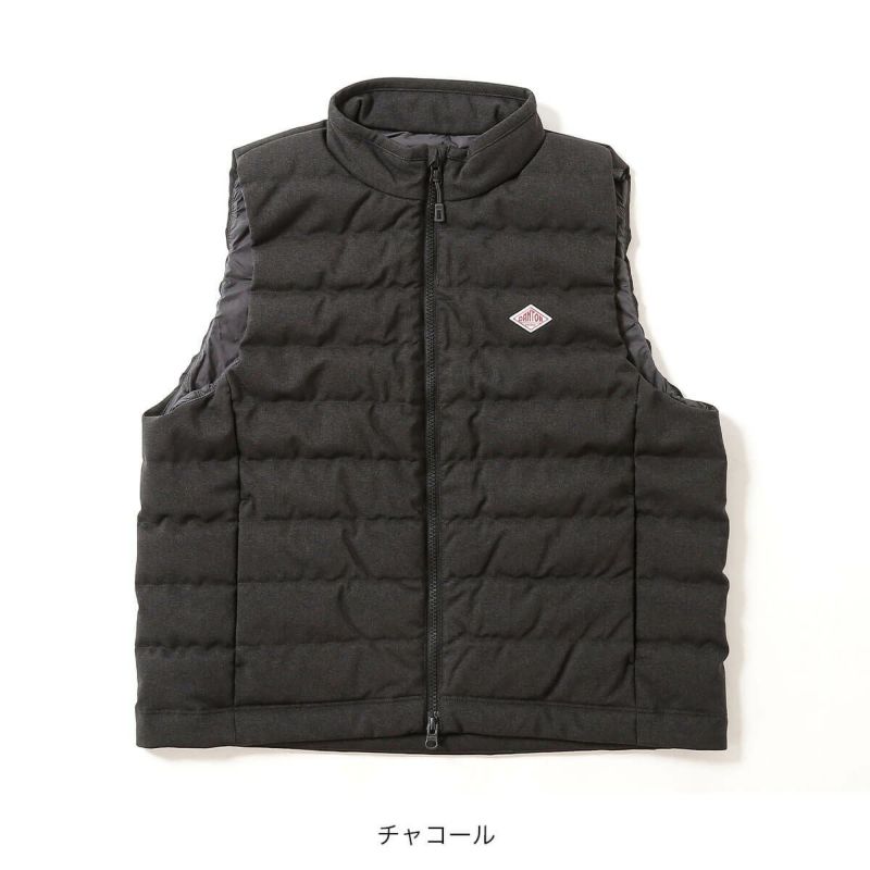 DANTON ダントン ミドルダウンジップスタンドカラーベスト ウール