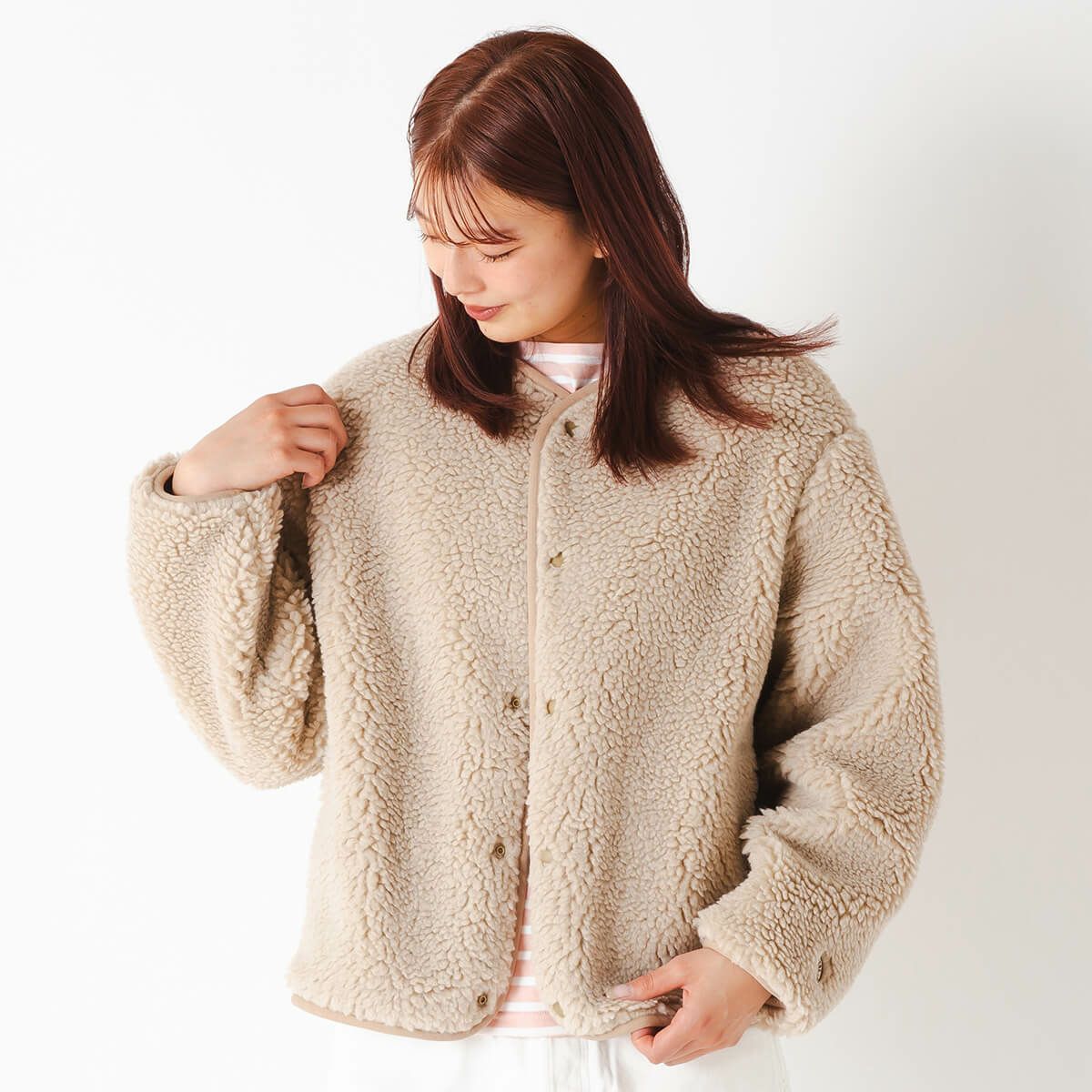 ORCIVAL オーシバル ラウンドネックブルゾン ボアフリース【ウィメンズ