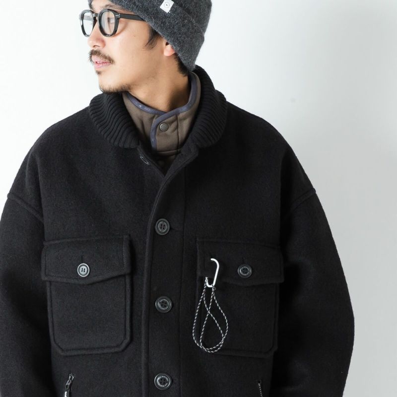 and wander アンドワンダー ウールシャギージャケットロング｜SUNDAY