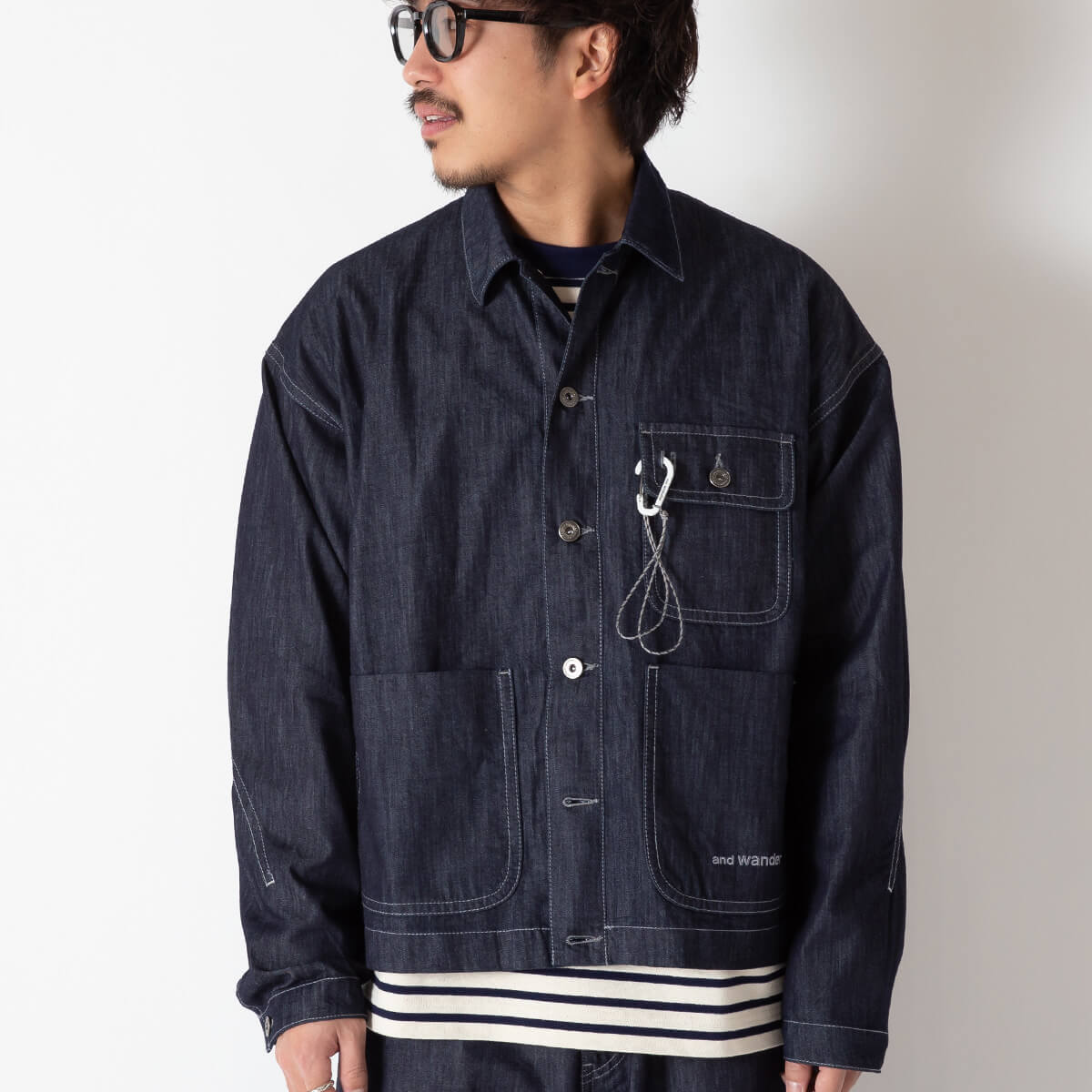 and wander アンドワンダー ドライイージーデニムシャツジャケット