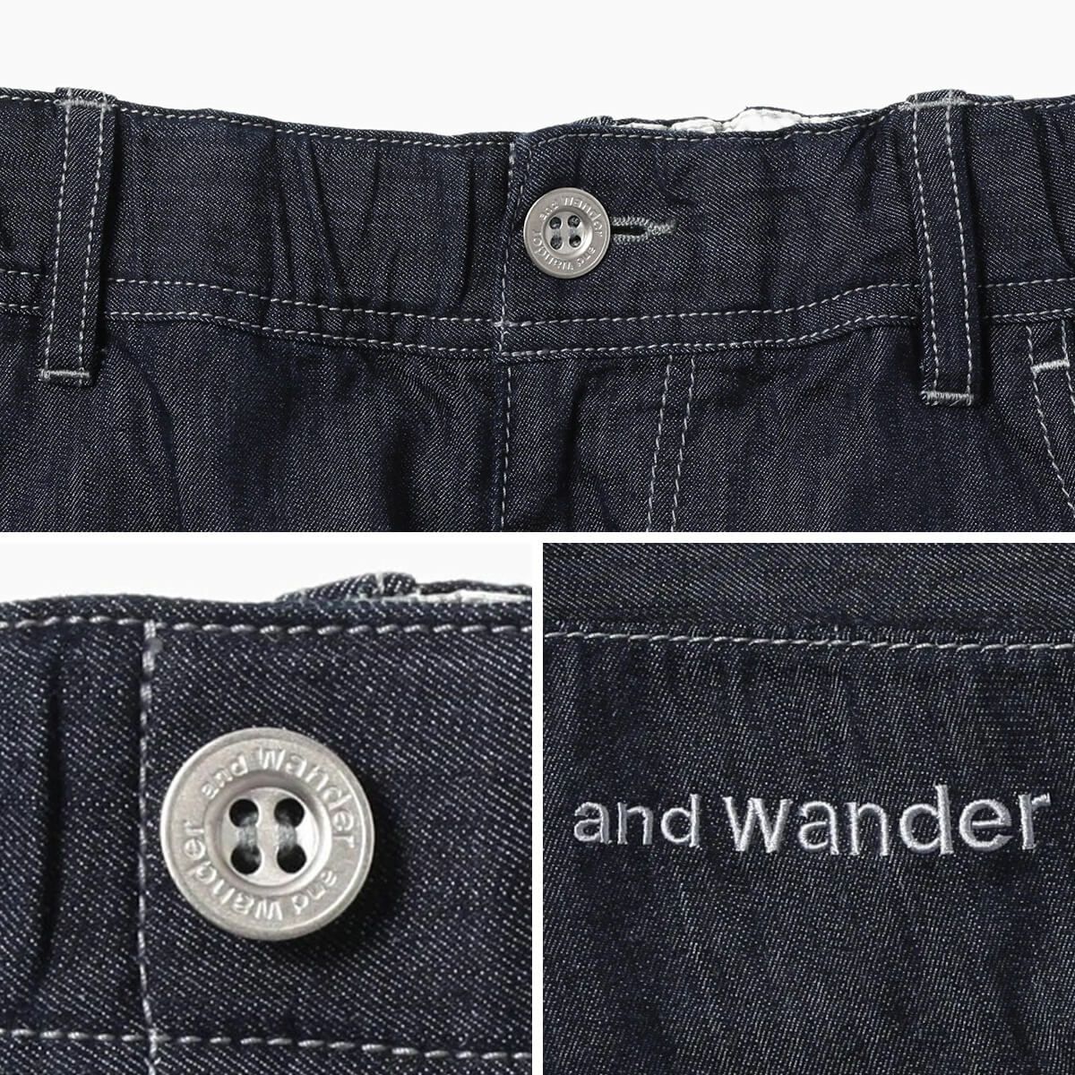 and wander アンドワンダー ドライイージーデニムワイドパンツ｜SUNDAY